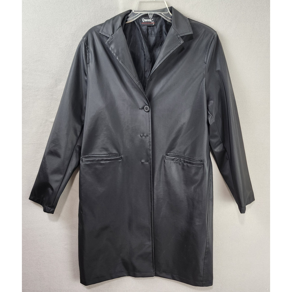 Queen Paris Women's Black Double Breasted Outerware - Nylon/Acrylic - Size 2